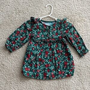 Cat & Jack Green and Red Floral Kids Dress